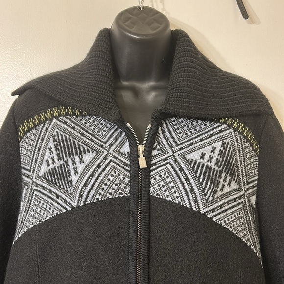 GREIGER COLLECTION WOOL VINTAGE ZIP UP SWEATER SIZE 40 - Picture 4 of 13